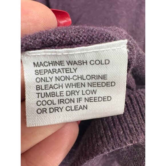 Weatherproof Vintage Mens Sweater Maroon Cashmere Cotton V-Neck Lightwt Luxury - Picture 4 of 10